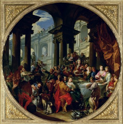 Feast under an Ionic Portico by Giovanni Paolo Pannini